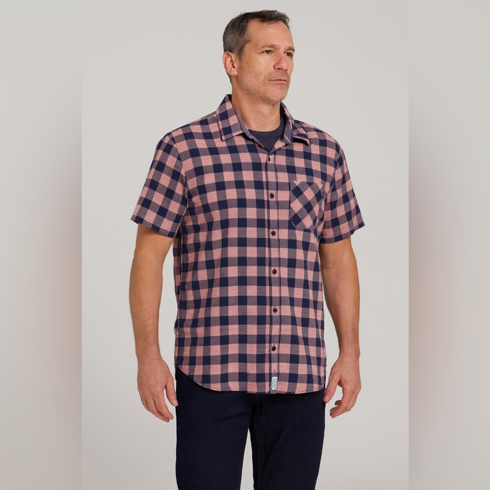 Flag & Anthem Men’s Short‎ Sleeve Plaid Button-Up Shirt XXL